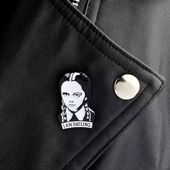 Wednesday Addams “I Am Smiling “ Enamel Pin - Picture 2 of 3
